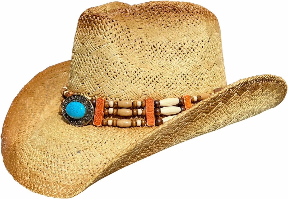 Western Outback Cowboy Hat Men'S Women'S Style Straw Felt Canvas