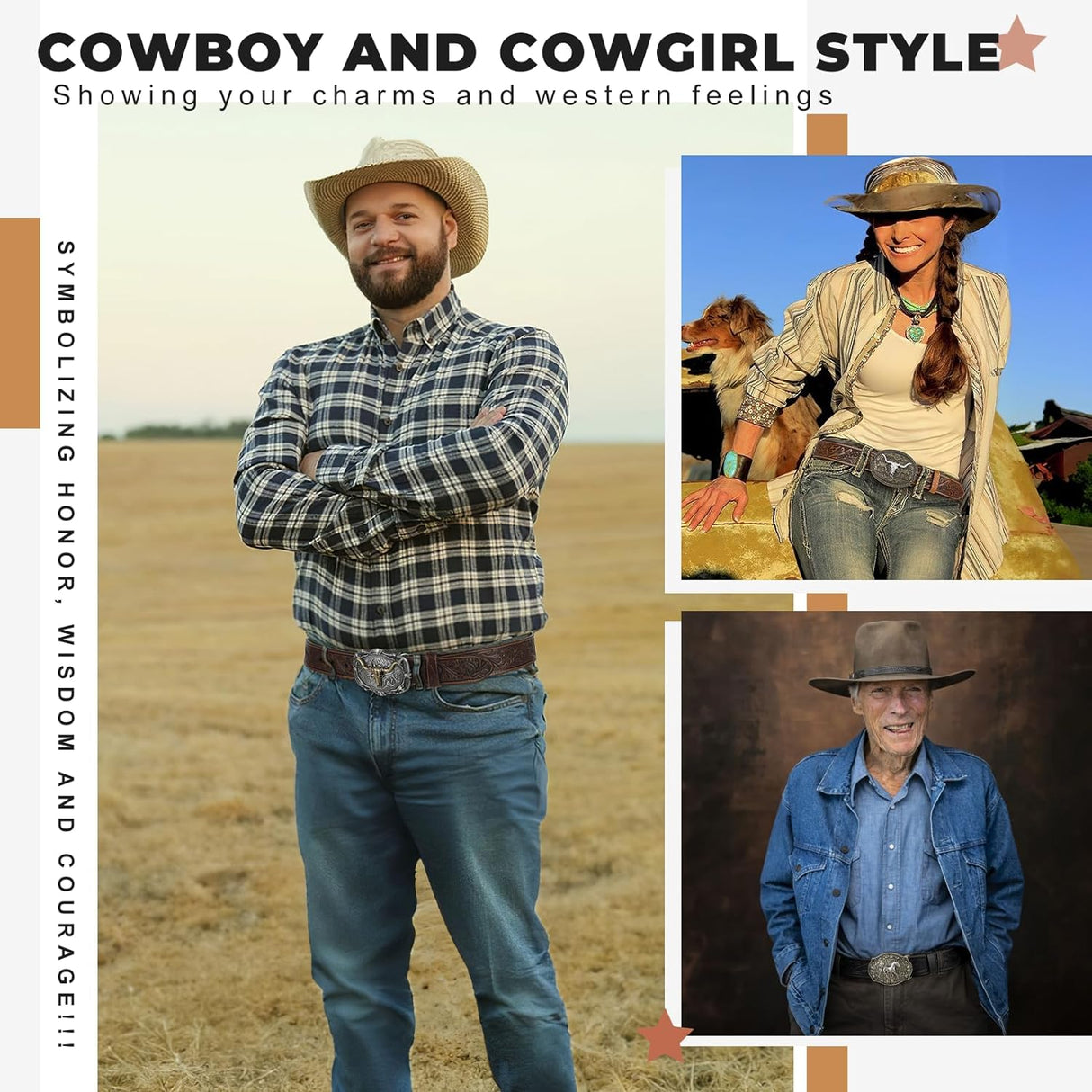 Unisex Western Leather Buckle Belt | Cowboy & Cowgirl Style | Premium Jean Belt