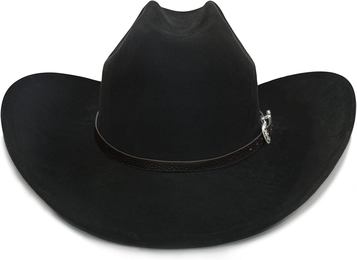 Elegant Unisex Felt Cowboy Hat with Shapeable Wide Brim | Classic Cattleman Design for Men & Women