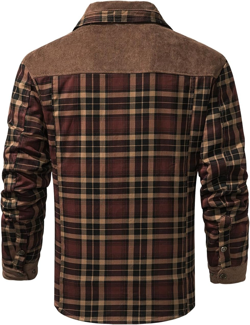 Men'S Outdoor Casual Vintage Long Sleeve Plaid Flannel Button down Shirt Jacket