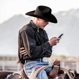 Elegant Unisex Felt Cowboy Hat with Shapeable Wide Brim | Classic Cattleman Design for Men & Women