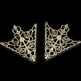 2Pair Brooches Accessories Palace Retro Hollow Pattern Shirt Collar Brooch Buckle Angle Triangle