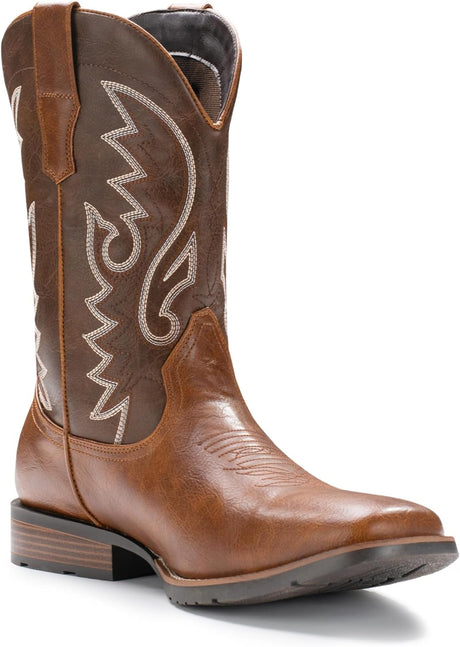 Men's Classic Western Cowboy Boots | Embroidered, Slip-Resistant & Fashion-Forward