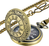 Vintage Pocket Watch Roman Numerals Scale Quartz Pocket Watches with Chain Christmas Graduation Birthday Gifts Fathers Day