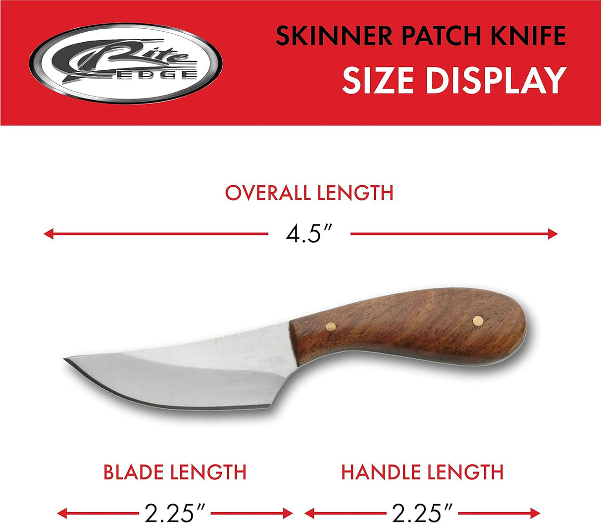 4.75” Small Slim Skinner Patch Outdoor Hunting Knife with Brown Leather Sheath (DH-7990)