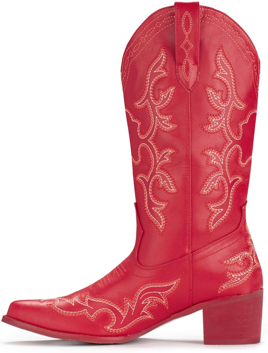 Women's Classic Western Cowgirl Boots | Fashionable Embroidered Pointy Toe