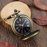Vintage Pocket Watch Roman Numerals Scale Quartz Pocket Watches with Chain Christmas Graduation Birthday Gifts Fathers Day