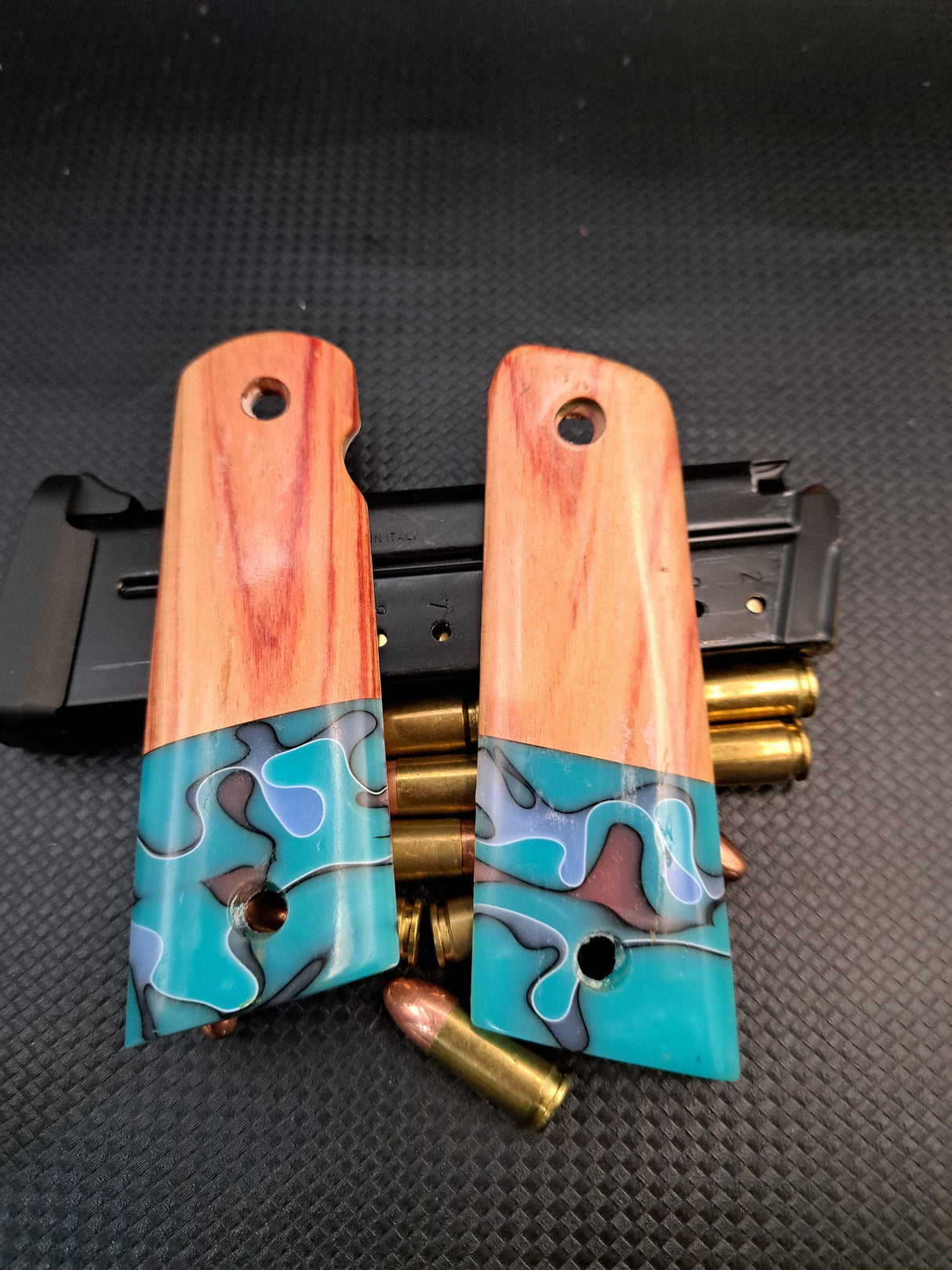 Tulip Wood, Epoxy Resin and G10 1911 Grips Full Size & Commander